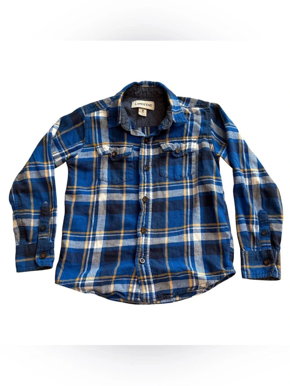 Lands' End Boys Flannel Shirt Medium 5-6 Plaid